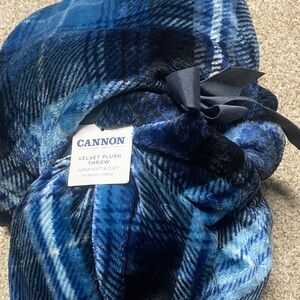Cannon Blue Velvet Plush Throw